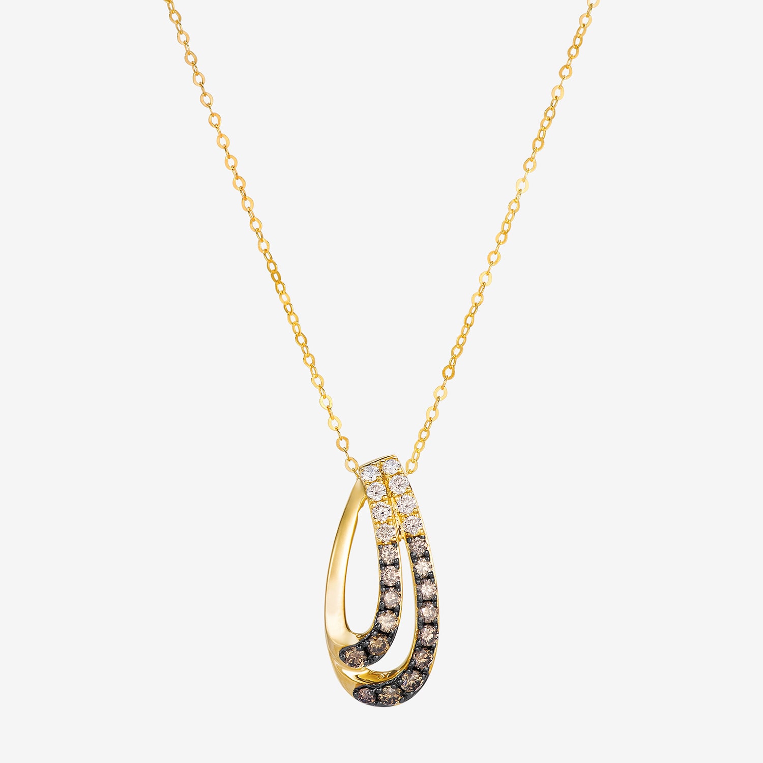 Levian Corp Le Vian (Champagne / Si2) Womens 1/2 CT. T.W. Natural Champagne Diamond 14K Gold 20 Inch Pendant Necklace