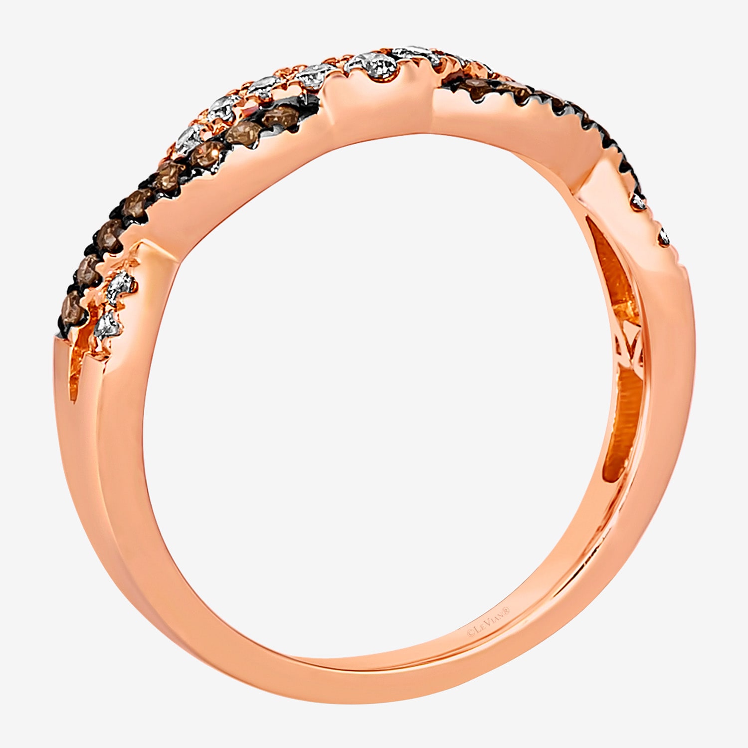 Le Vian® Ring featuring 1/6 CT. Nude Diamonds™ 1/8 Chocolate Diamonds® set 14K Strawberry Gold®