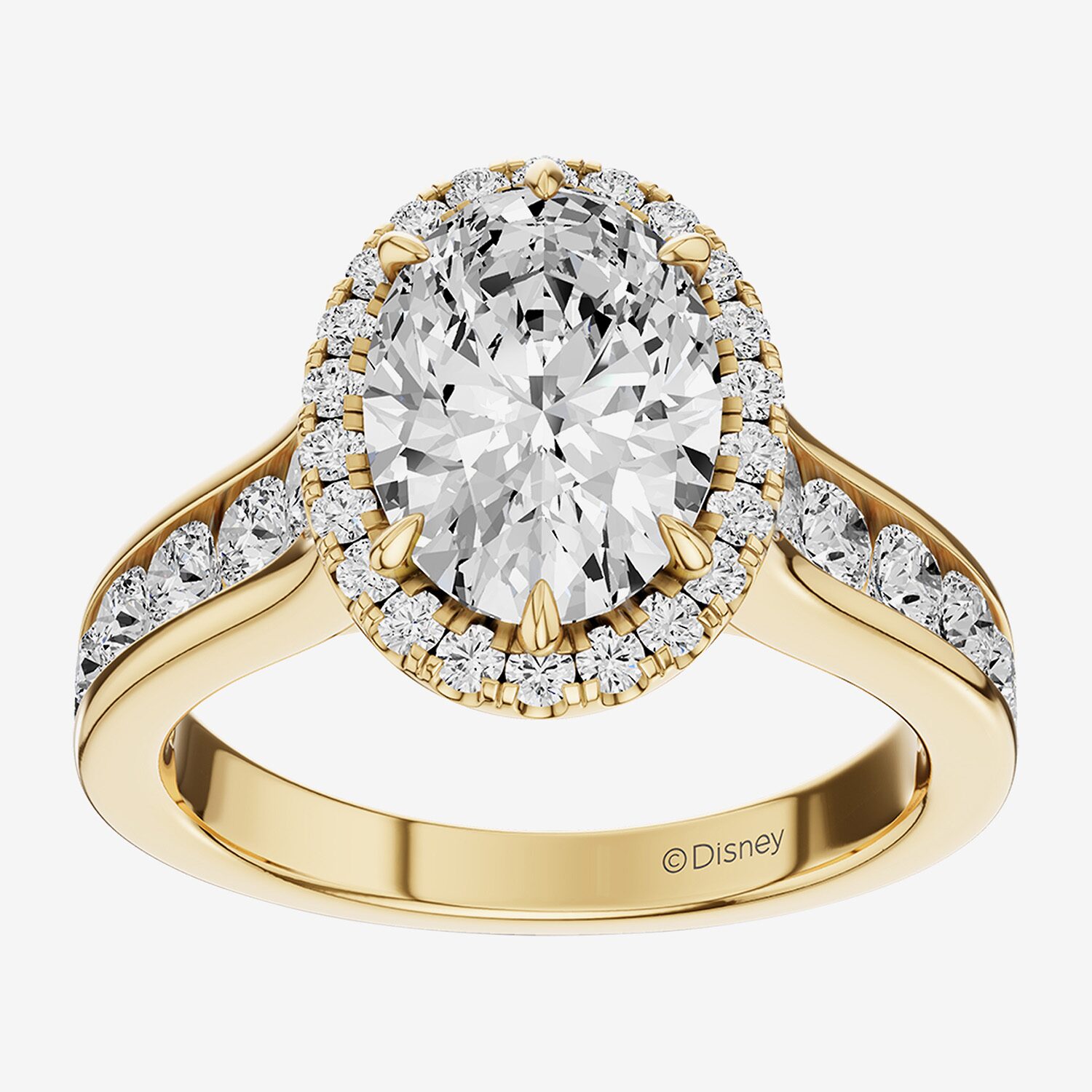 (G / Si2) Womens 3 CT. T.W. Lab Grown White Diamond Sterling Silver Oval Side Stone Halo Engagement Ring