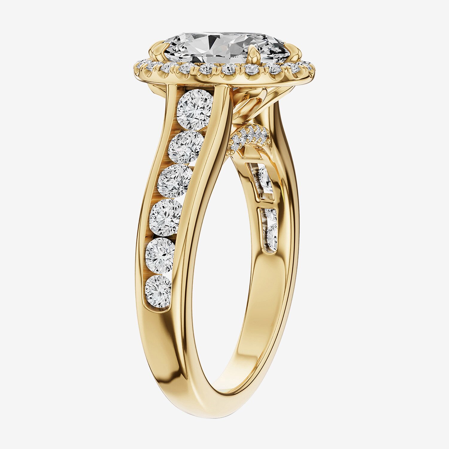 (G / Si2) Womens 3 CT. T.W. Lab Grown White Diamond Sterling Silver Oval Side Stone Halo Engagement Ring