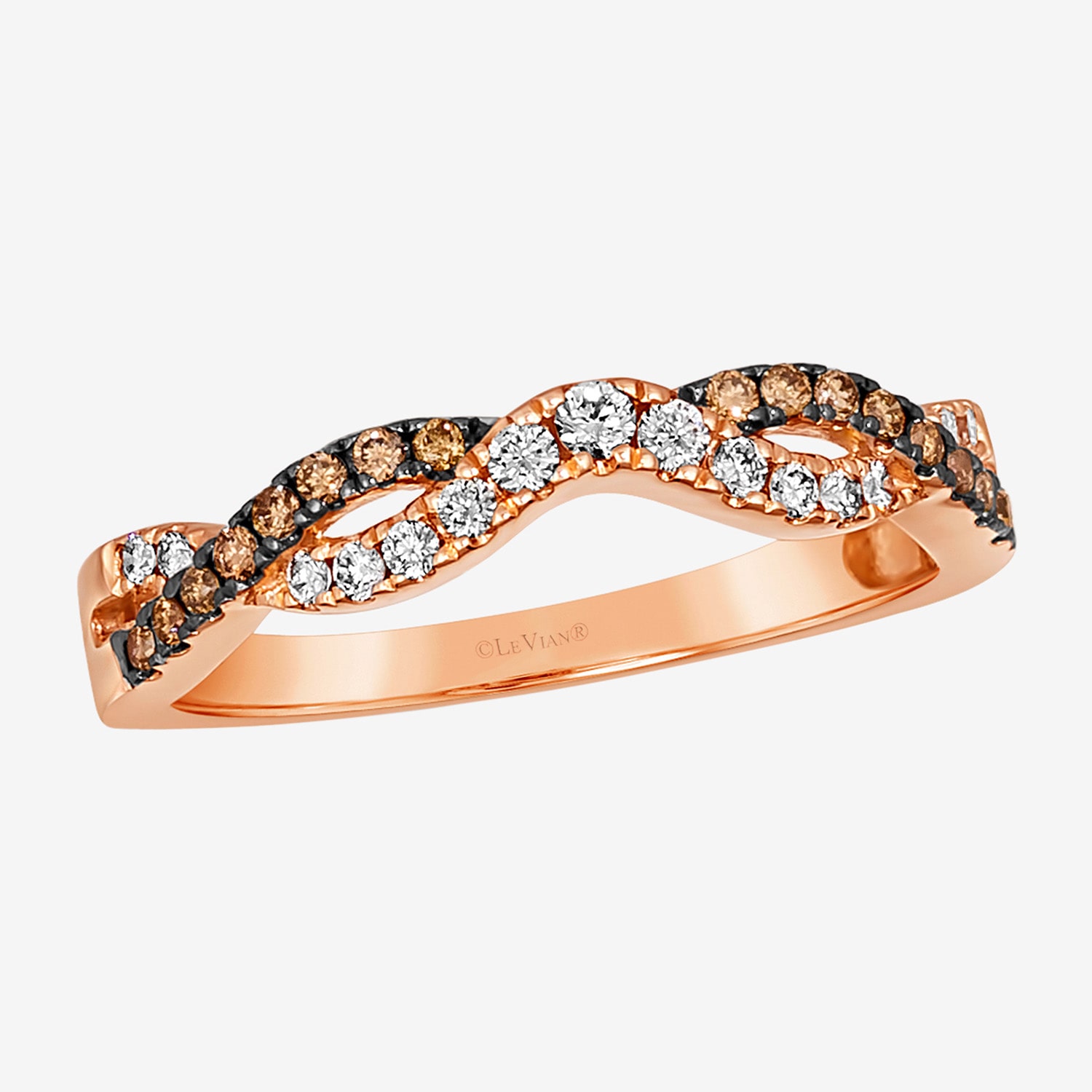 Le Vian® Ring featuring 1/6 CT. Nude Diamonds™ 1/8 Chocolate Diamonds® set 14K Strawberry Gold®