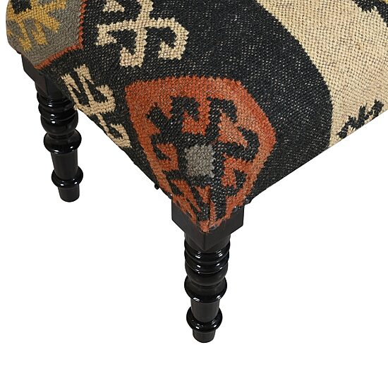 LR Home Ivy Southwest Upholstered Jute Bench in Beige/Multi