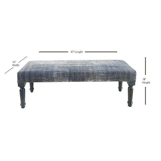 LR Home Sadie Southwest Upholstered Kilim Bench in Beige/Multi