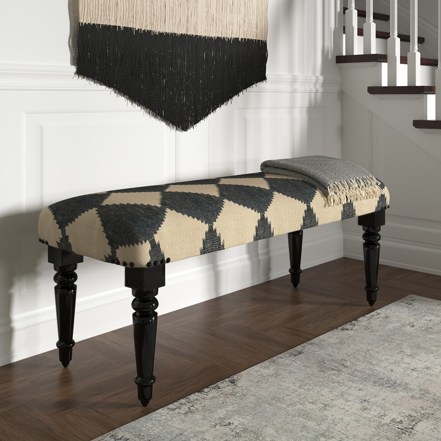 LR Home Sadie Southwest Upholstered Kilim Storage Bench