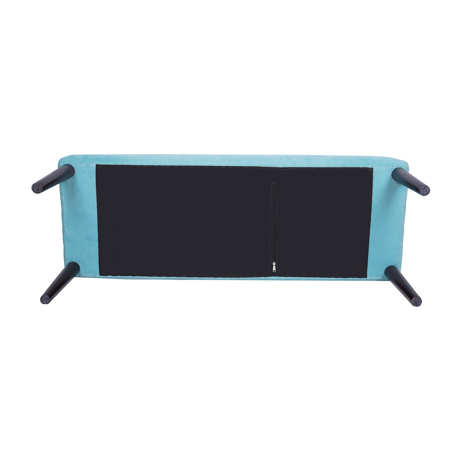 LR Home Nova Contemporary Embroidered Upholstered Velvet Bench