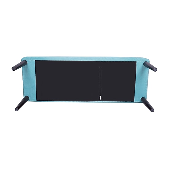 LR Home Nova Contemporary Embroidered Upholstered Velvet Bench