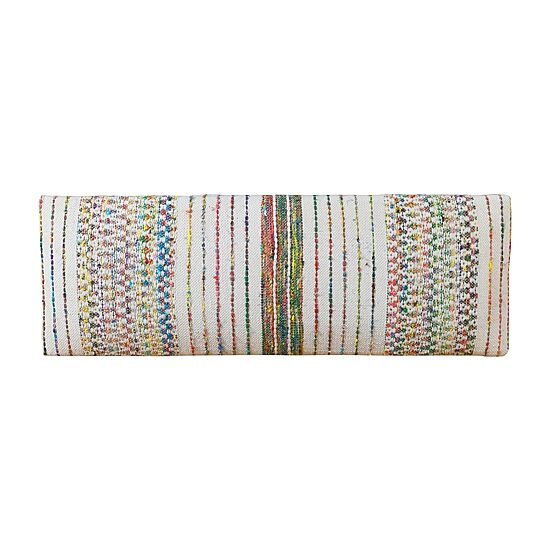 LR Home Scarlett Contemporary Upholstered Geometric Bench in Gray