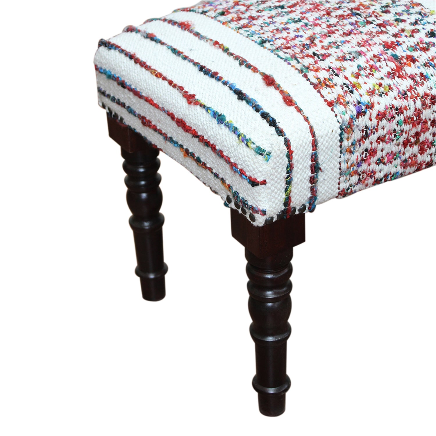 LR Home Scarlett Contemporary Upholstered Geometric Bench in Gray