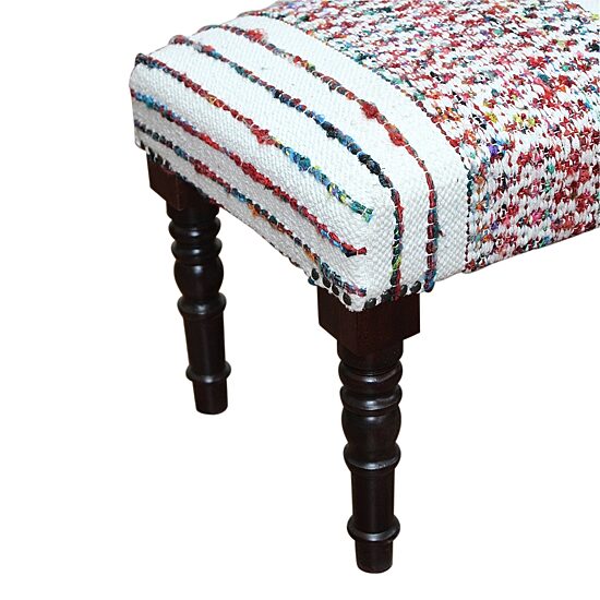 LR Home Scarlett Contemporary Upholstered Geometric Bench in Gray