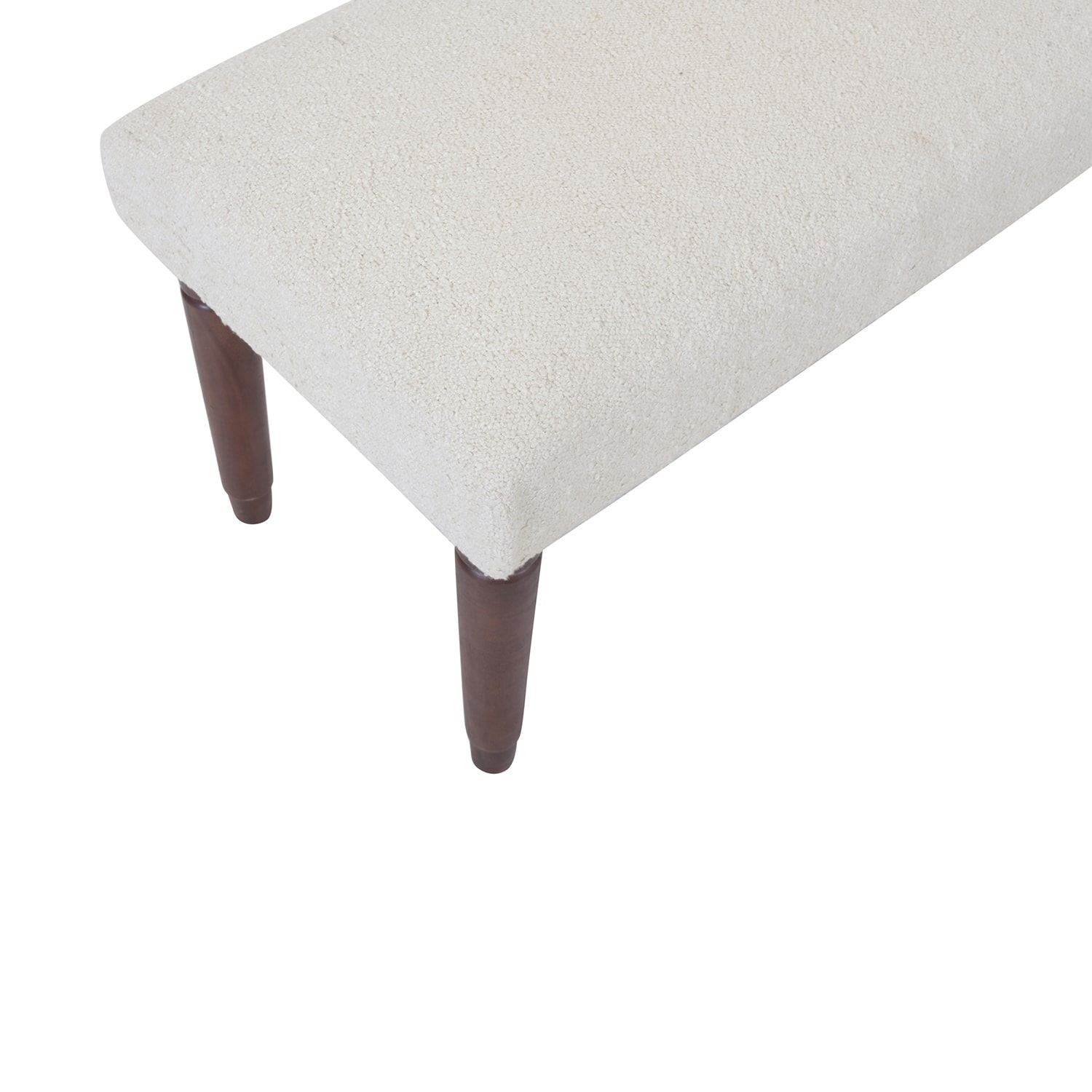 LR Home Zoe Contemporary Upholstered Boucle Bench in Cream