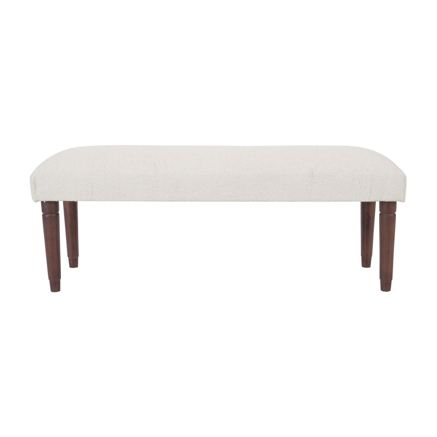 LR Home Zoe Contemporary Upholstered Boucle Bench in Cream