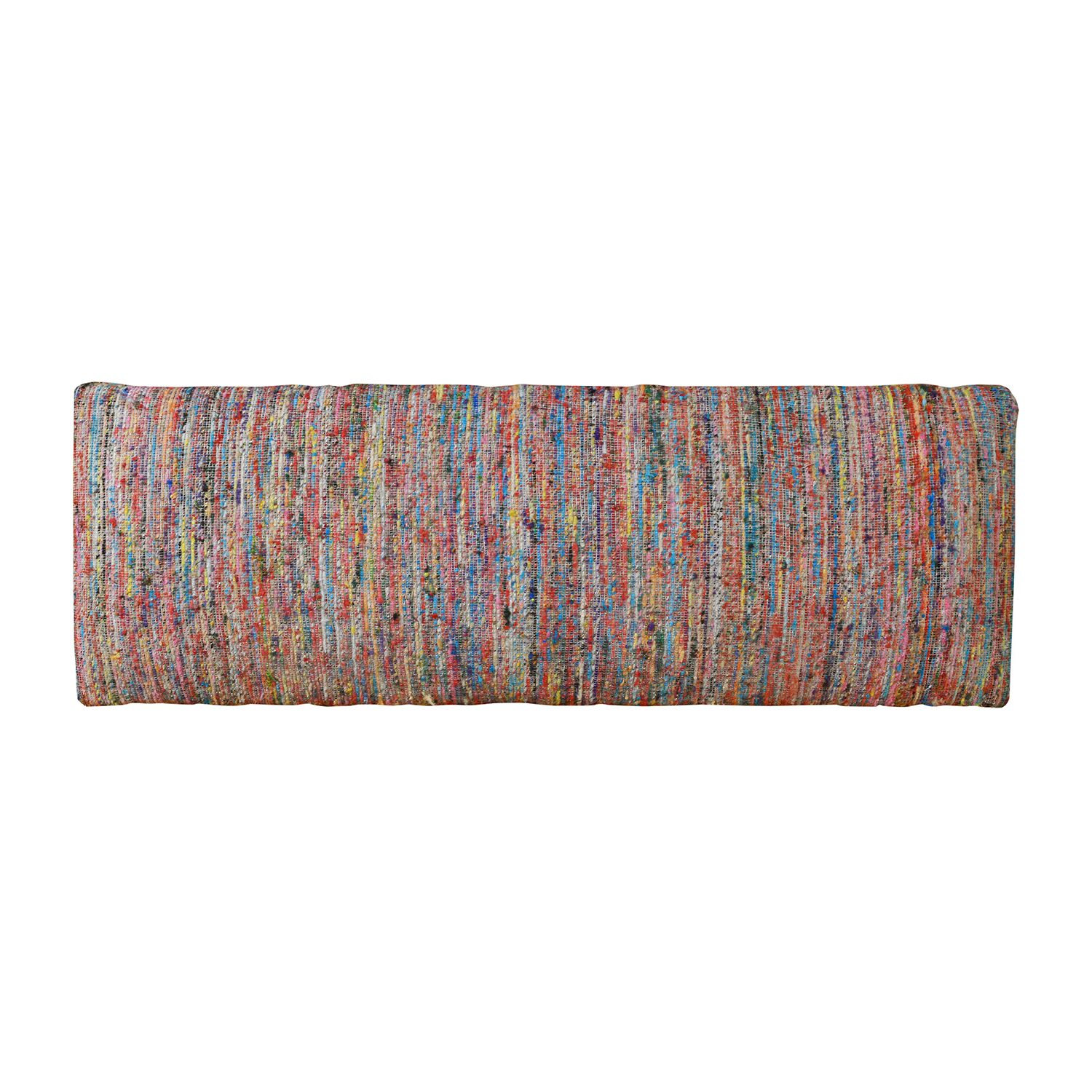 LR Home Scarlett Upholstered Striped Cotton Bench in Rainbow