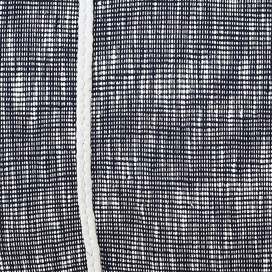 LR Home Scarlett Farmhouse Upholstered Plaid Bench in Navy