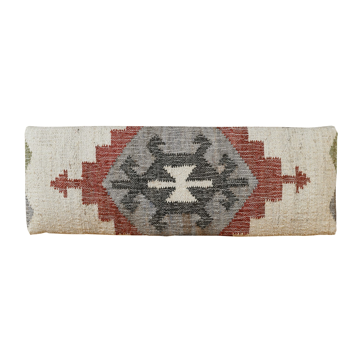 LR Home Jose Southwest Upholstered Kilim Bench in Beige/Red