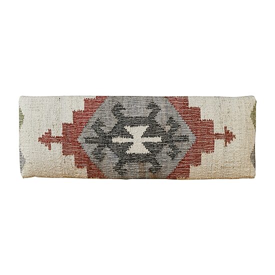 LR Home Jose Southwest Upholstered Kilim Bench in Beige/Red
