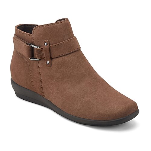 Easy Spirit Womens Abril3 Wedge Heel Booties, 10 Medium, Brown