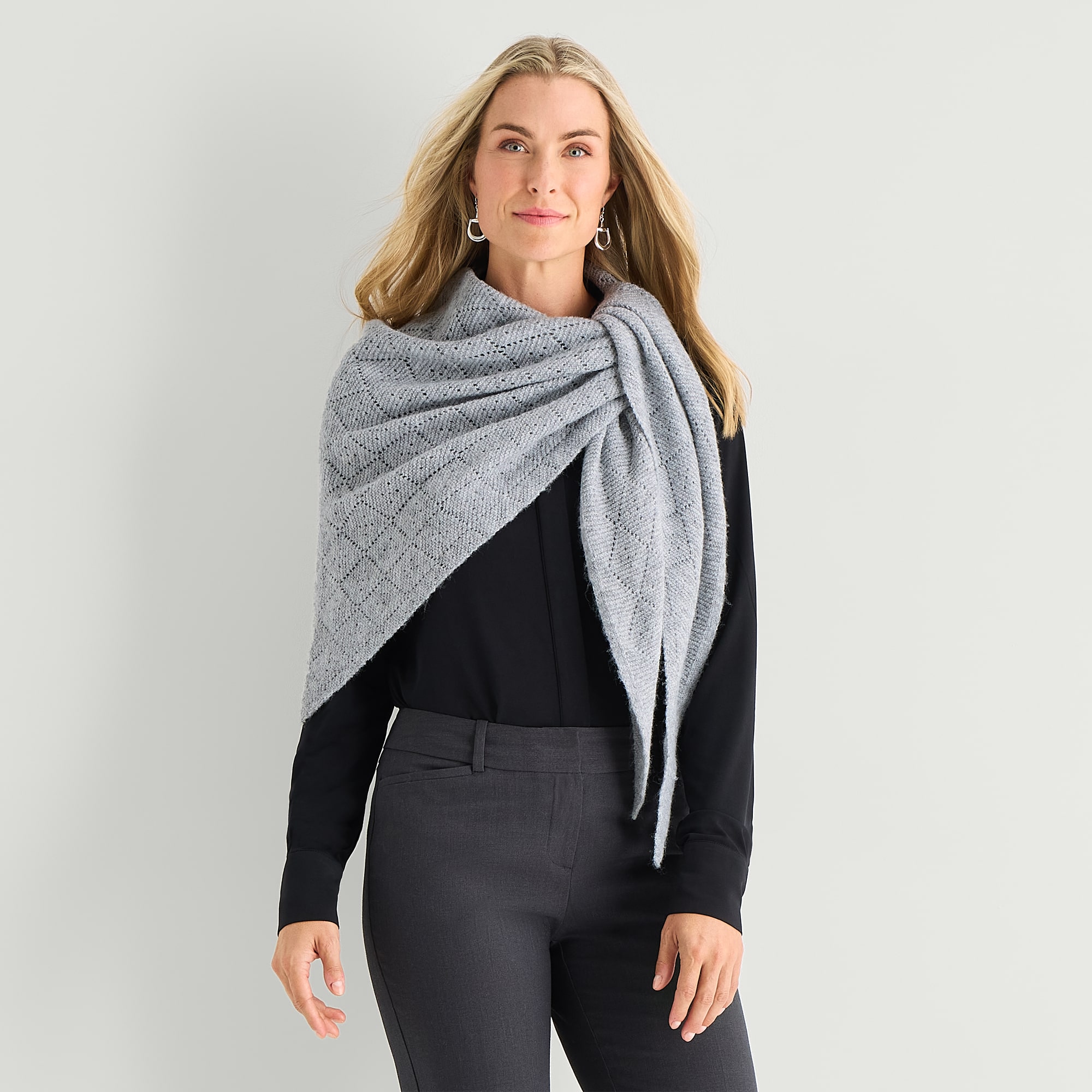 Liz Claiborne Pointelle Triangle Scarf