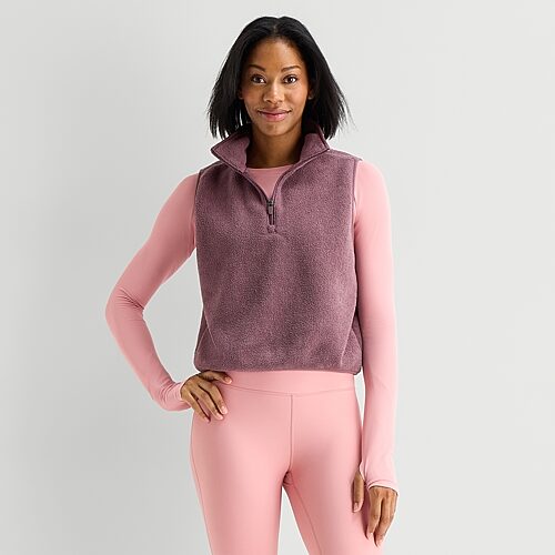 Xersion Fleece Vest In Brown