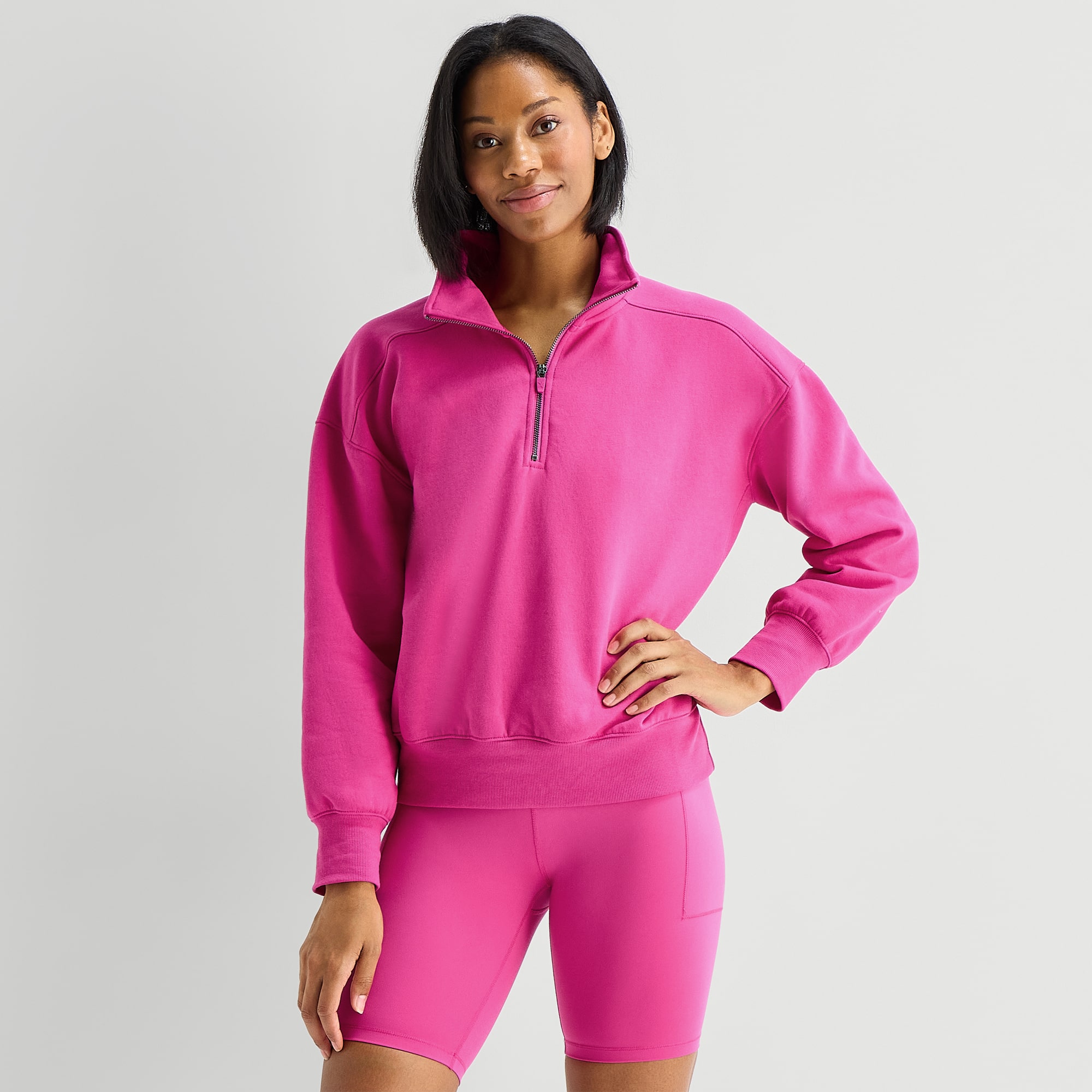 Xersion Womens Oversized Super Soft Fleece Half Zip Pullover Tall