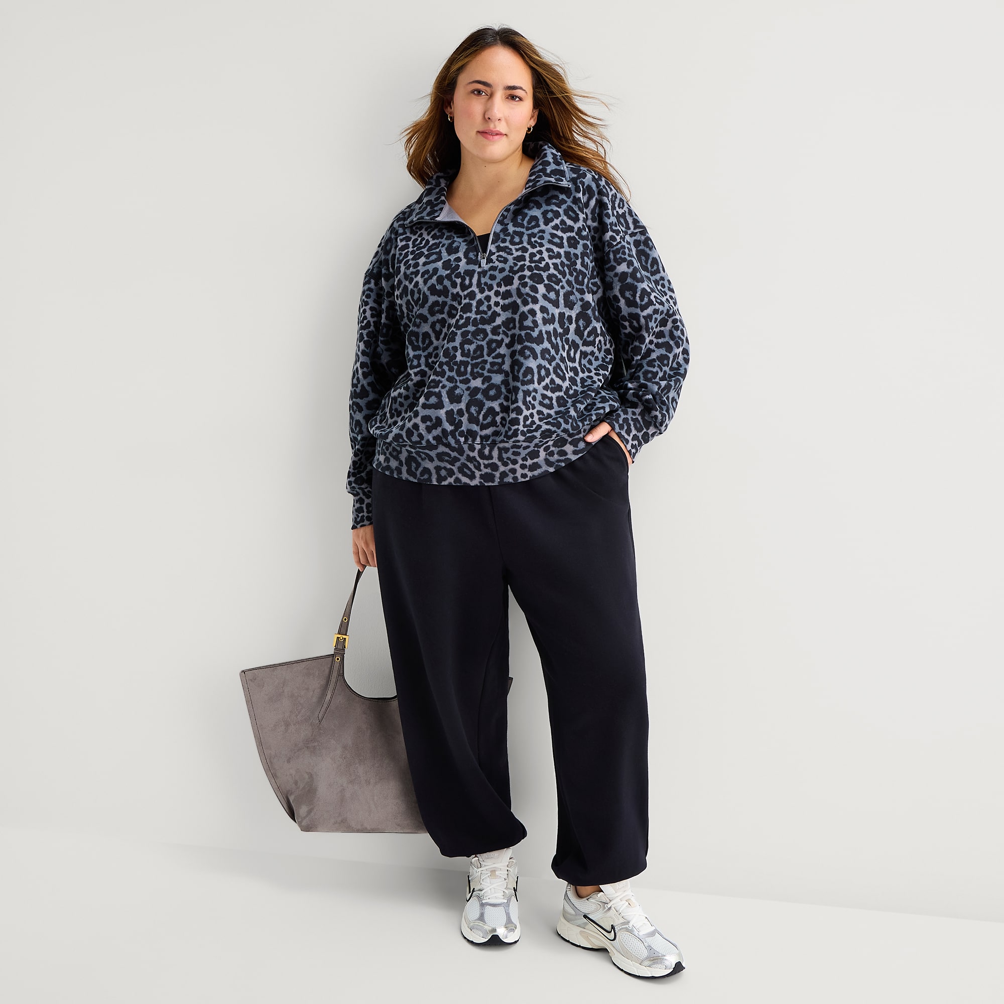 Xersion Womens Cinched Mid Rise Regular Fit Plus Fleece Sweatpant