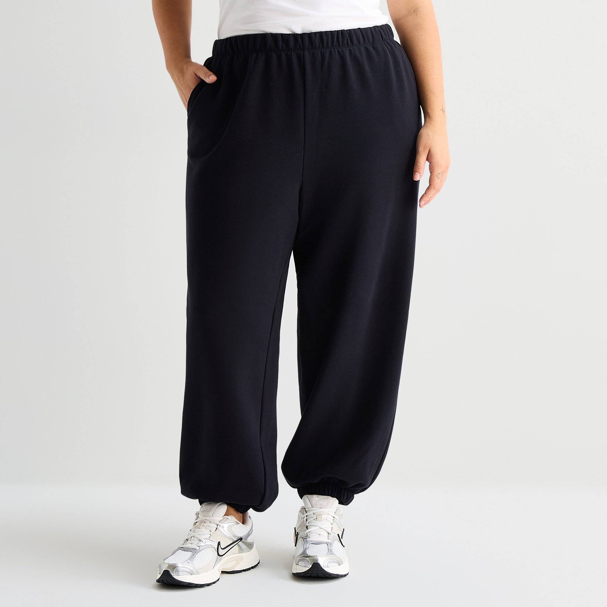 Xersion Womens Cinched Mid Rise Regular Fit Plus Fleece Sweatpant