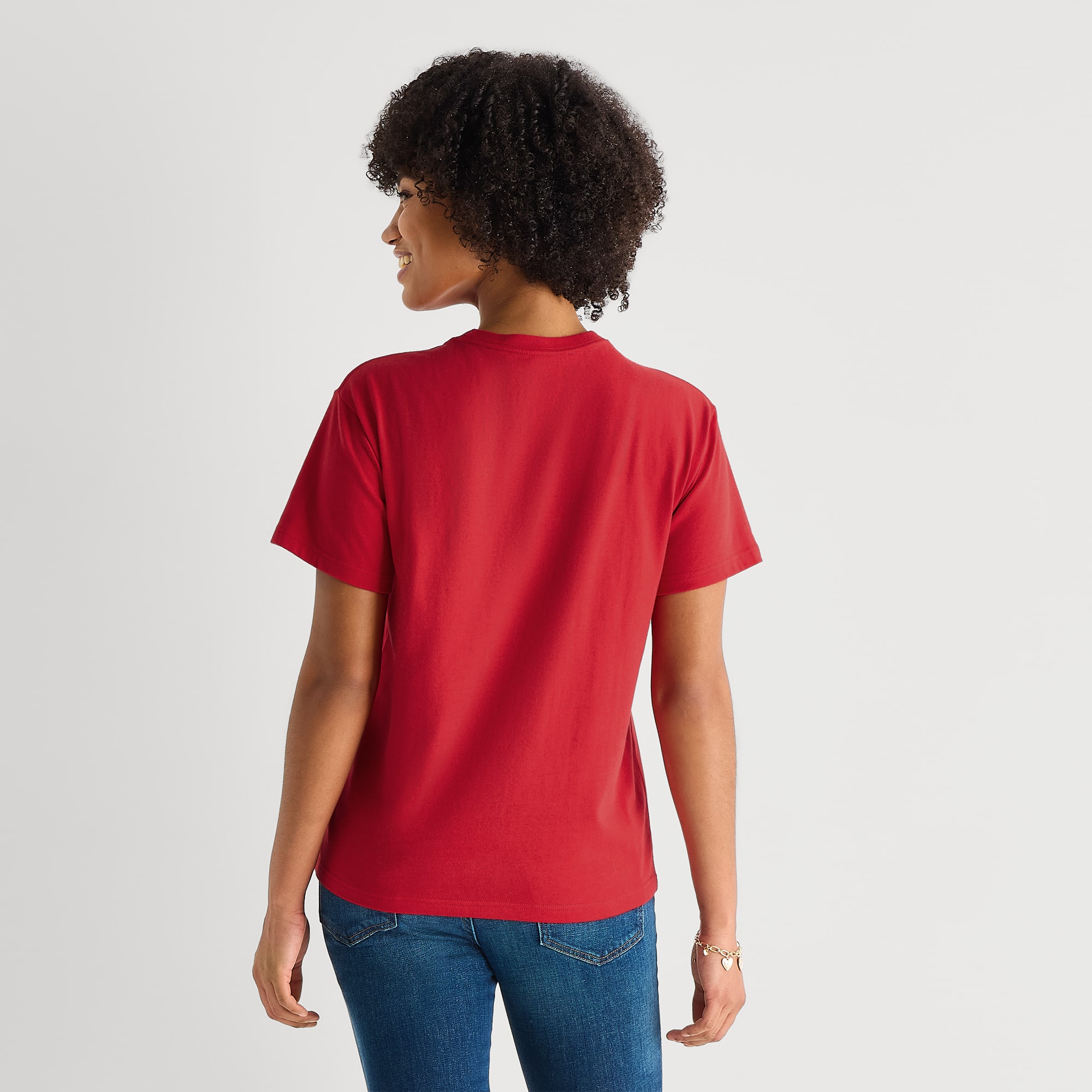 New World Monchichi Boyfriend Tee Womens Juniors Round Neck Short Sleeve Regular Fit Graphic T-Shirt