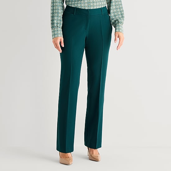 Liz Claiborne Audra Curvy Womens Straight Mid Rise Trouser