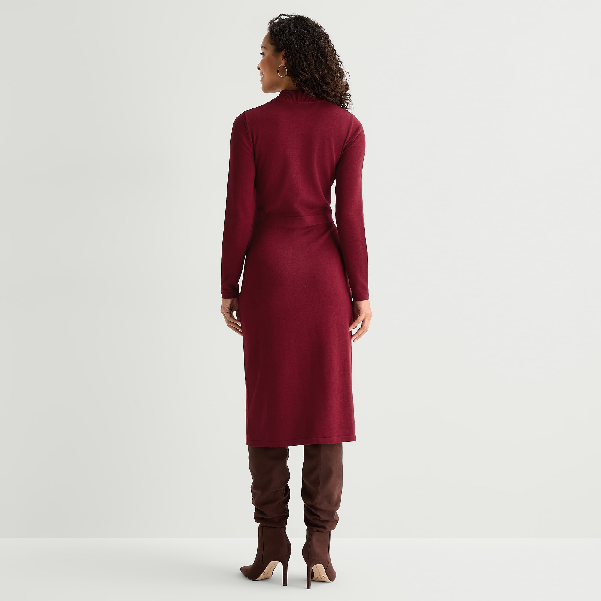 Maia Womens Long Sleeve Sweater Dress
