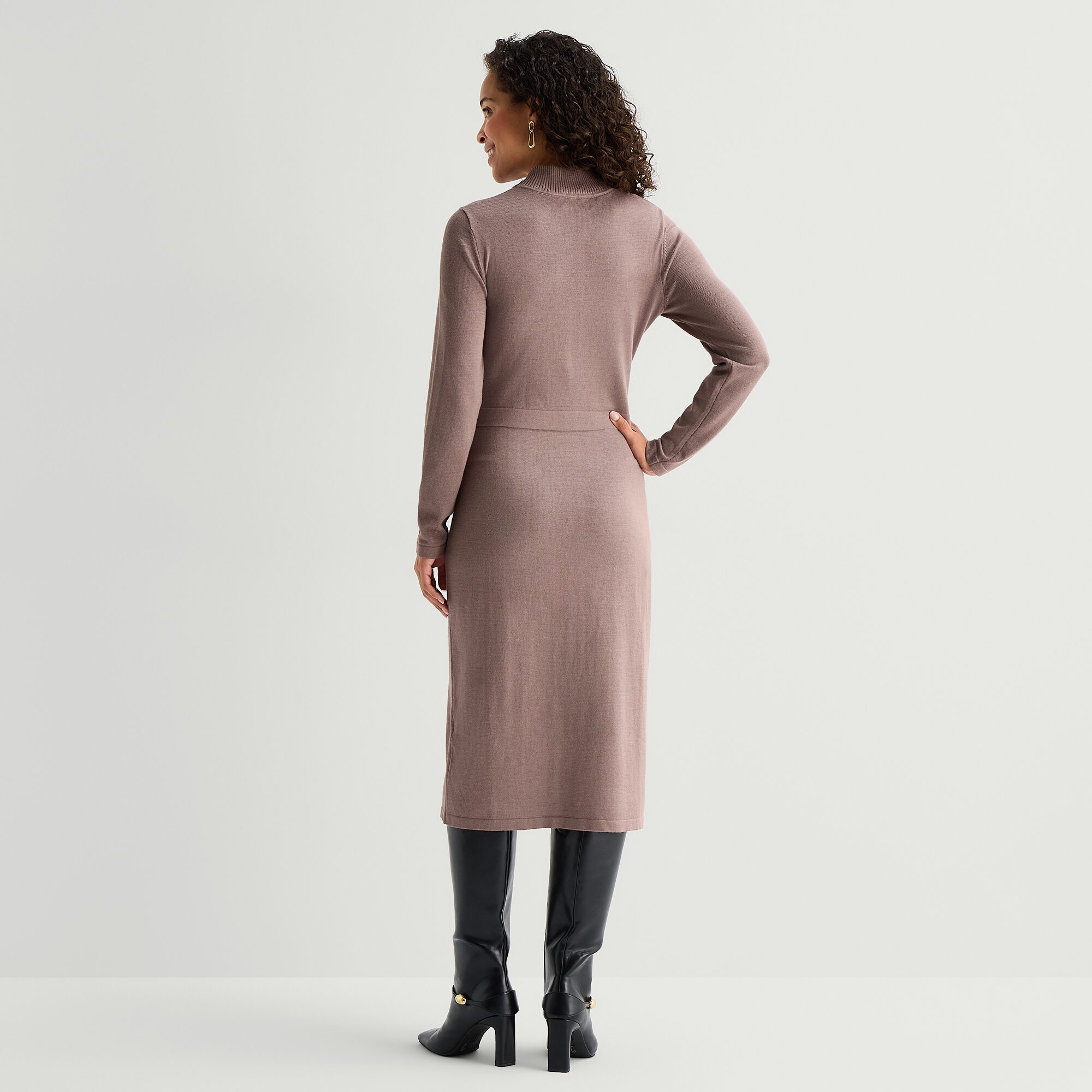 Maia Womens Long Sleeve Sweater Dress
