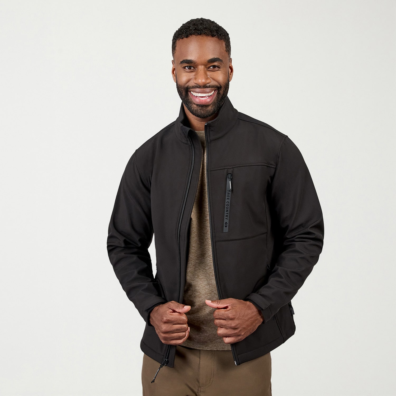 Free Country Mens Water Resistant Midweight Big and Tall Softshell Jacket