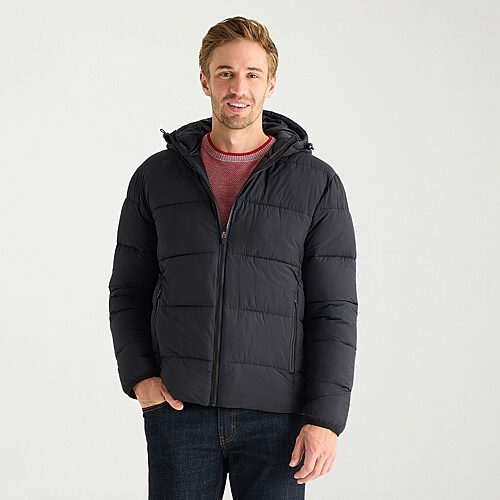 St. John's Bay Mens Packable Puffer Jacket In Black