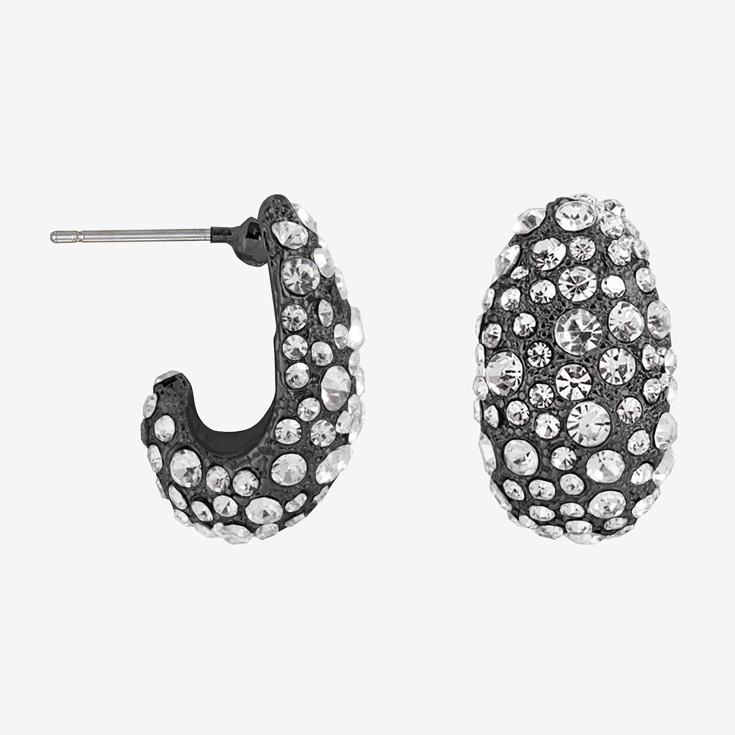 Bijoux Bar Womens Glass 17.7mm Hoop Earrings