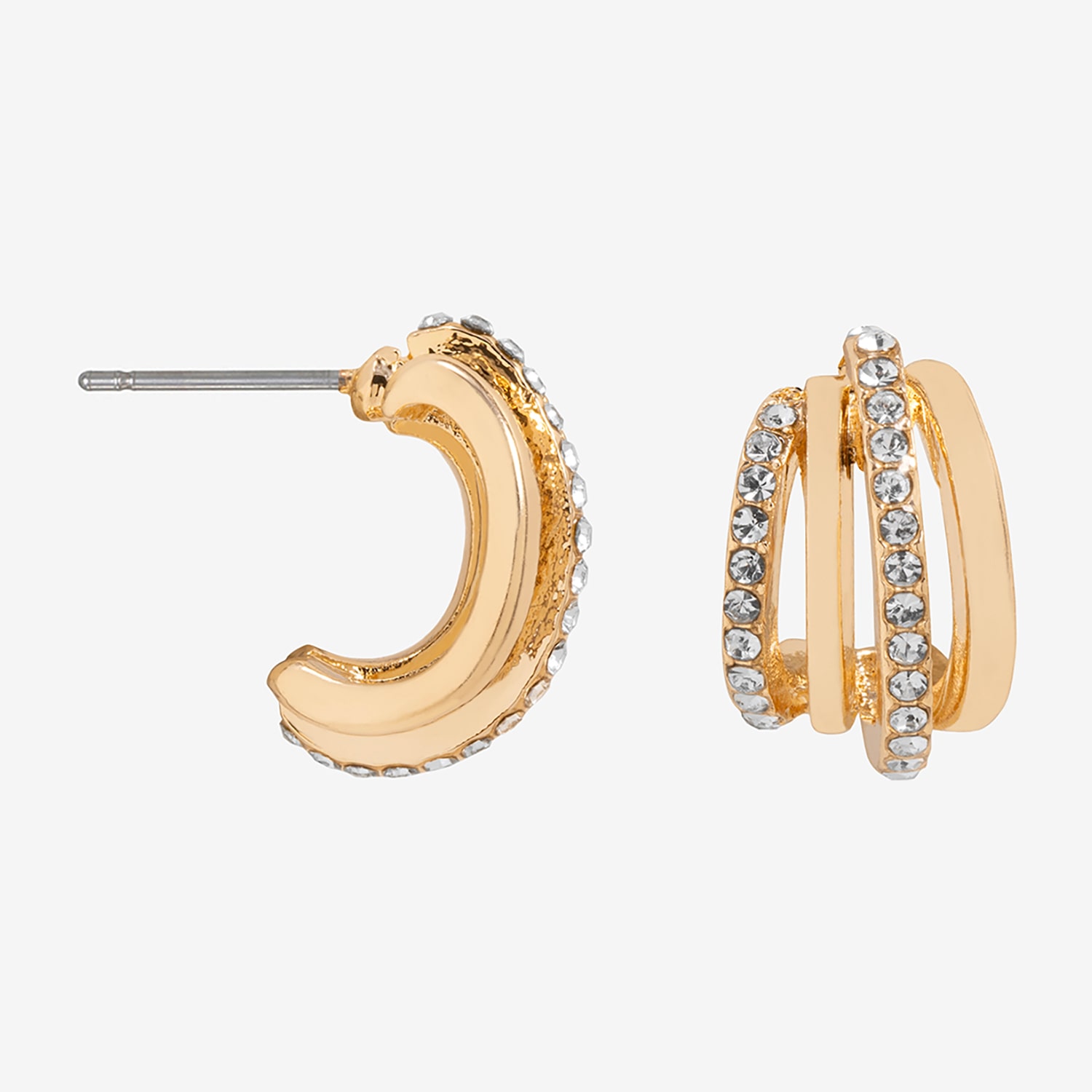 Bijoux Bar Womens Glass 16mm Round Hoop Earrings