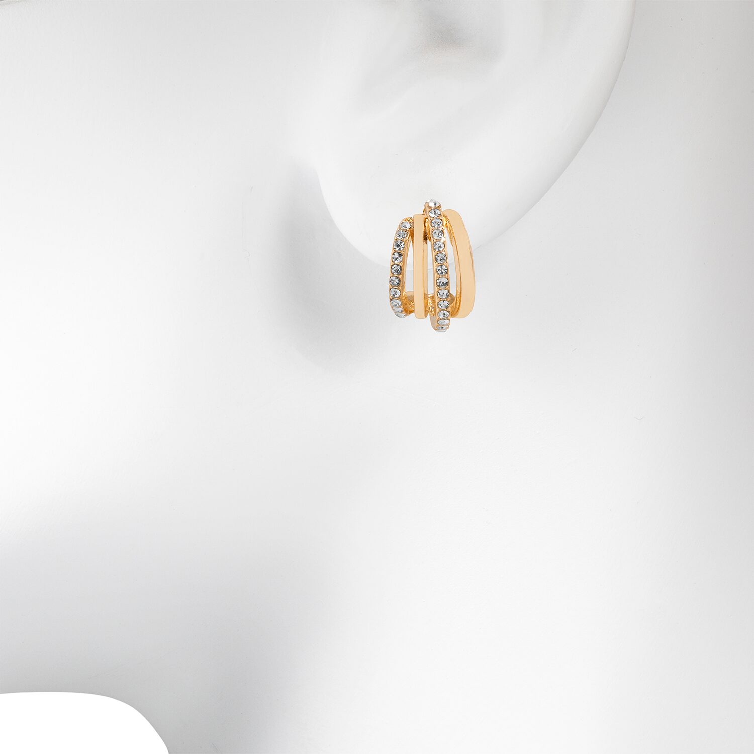 Bijoux Bar Womens Glass 16mm Round Hoop Earrings