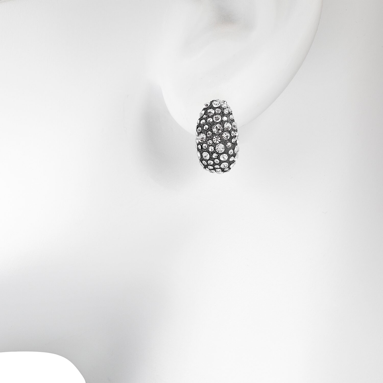 Bijoux Bar Womens Glass 17.7mm Hoop Earrings