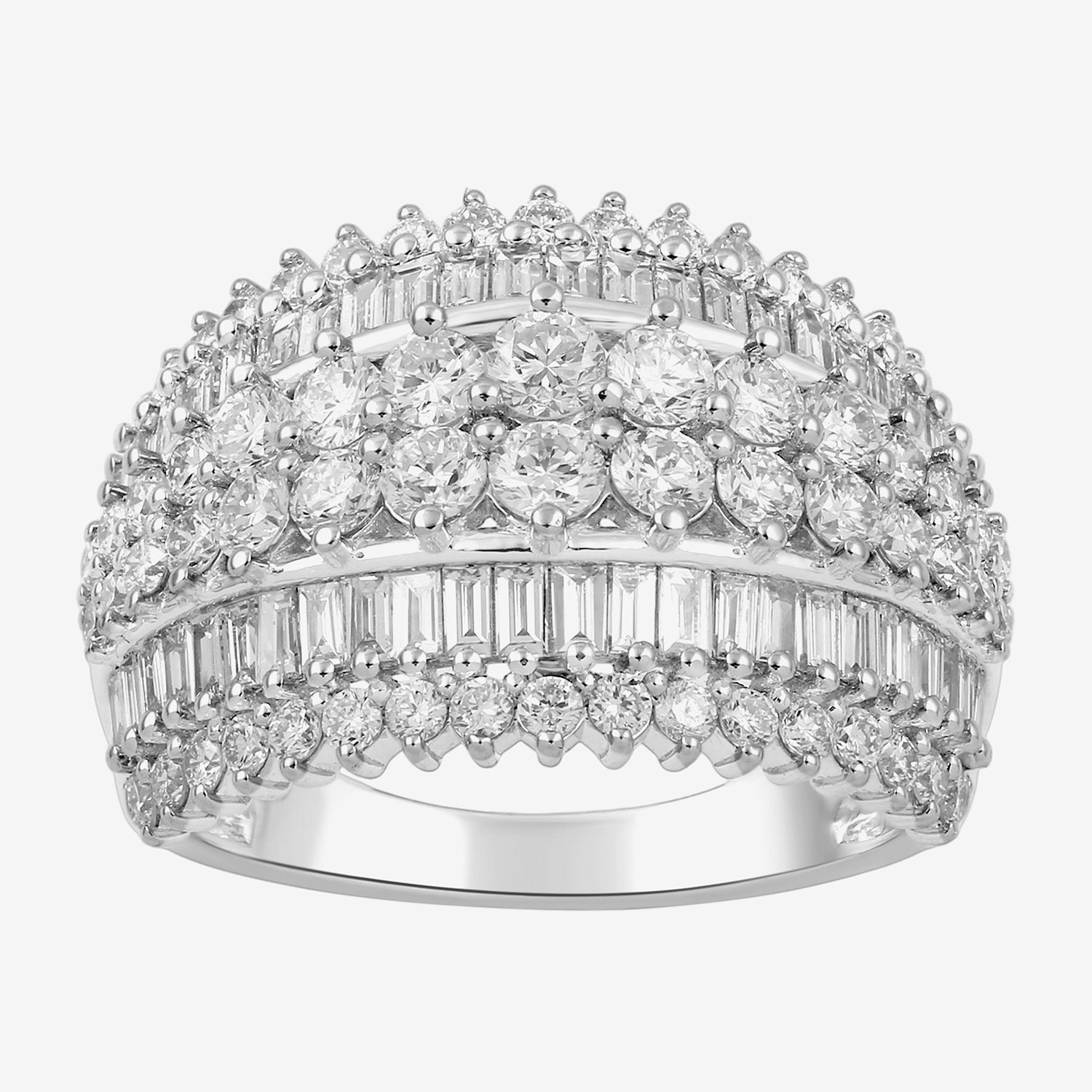 (G/Si2) Womens 2 CT. T.W. Lab Grown White Diamond 10K Gold Cluster Cocktail Ring