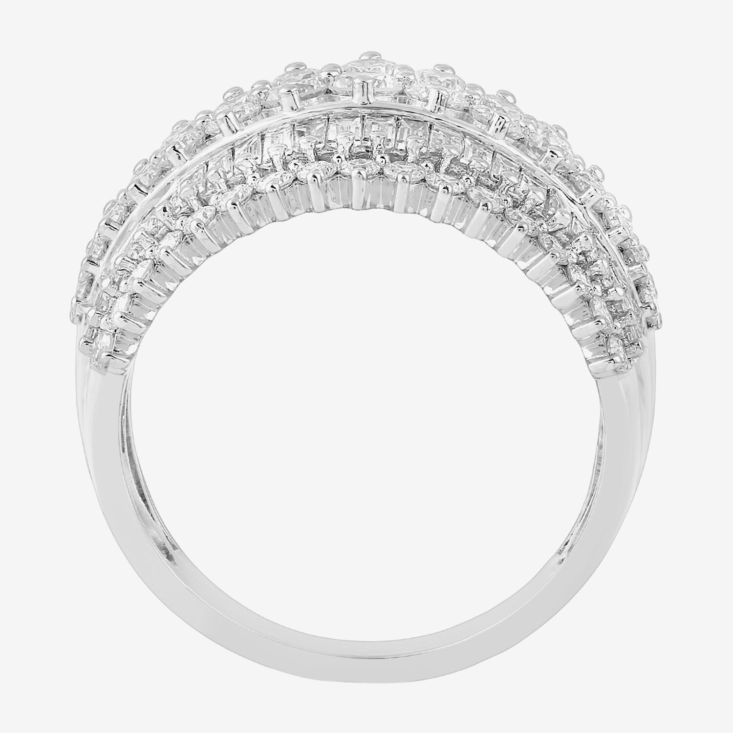 (G/Si2) Womens 2 CT. T.W. Lab Grown White Diamond 10K Gold Cluster Cocktail Ring