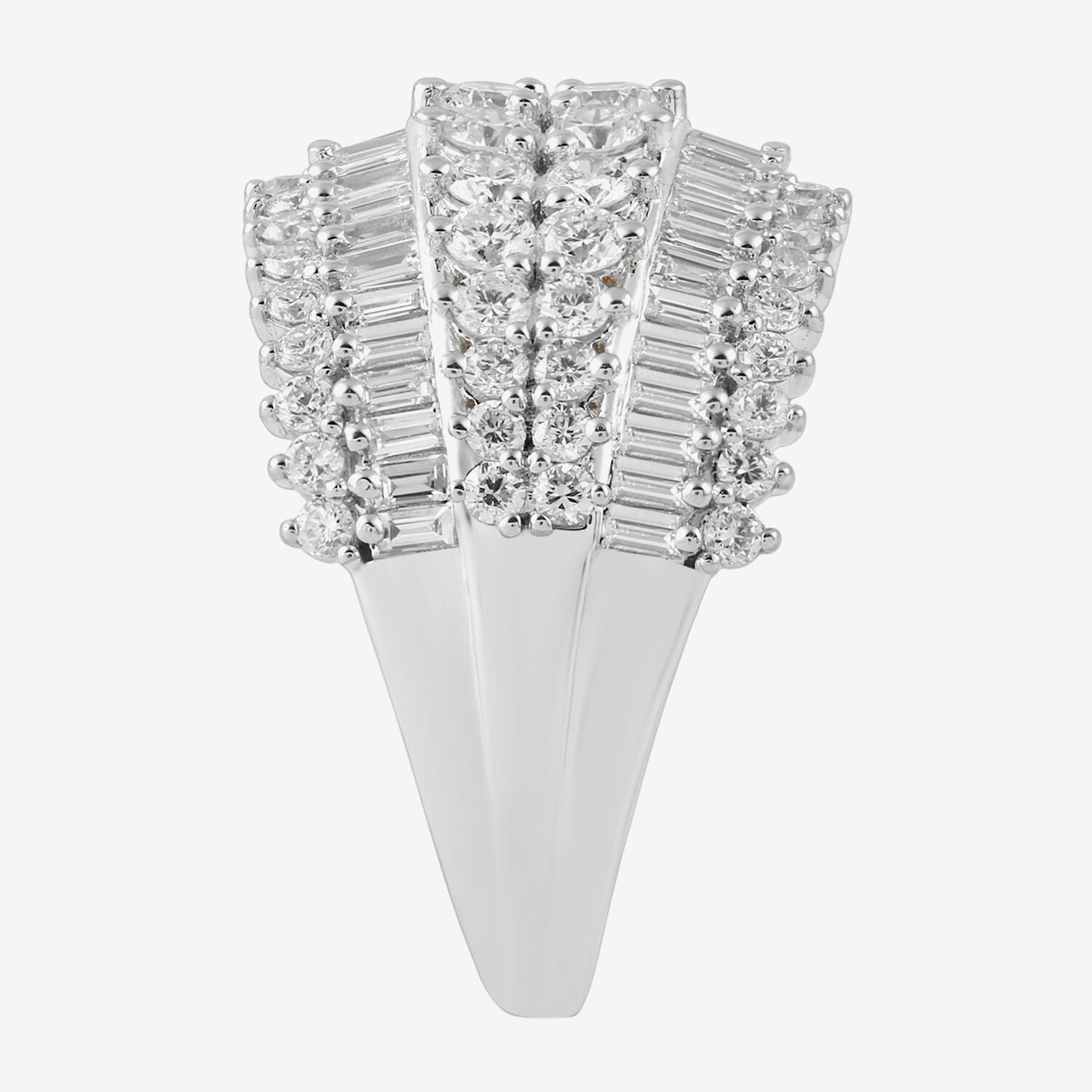 (G/Si2) Womens 2 CT. T.W. Lab Grown White Diamond 10K Gold Cluster Cocktail Ring