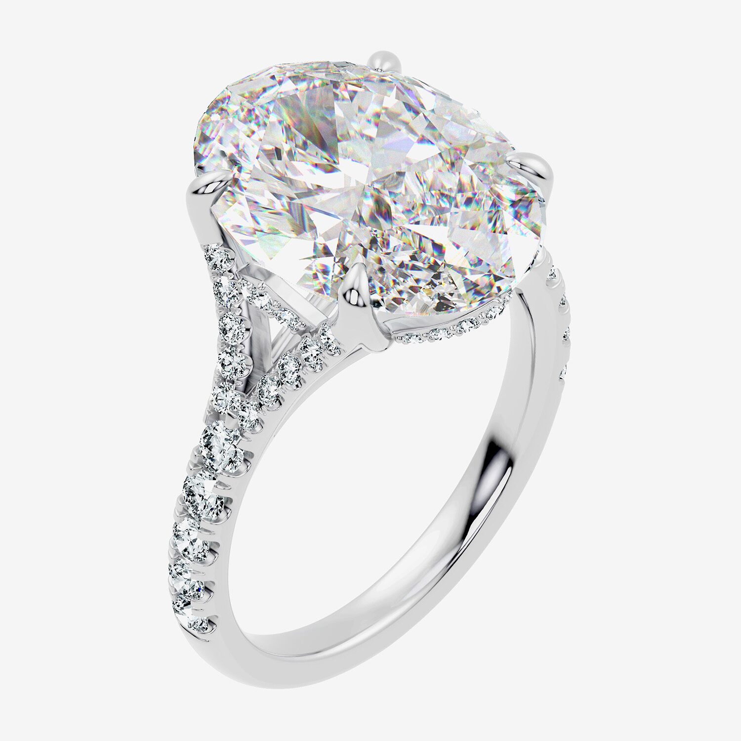 Signature By Modern Bride (F-G / Vs2 - Si1) Womens 8 1/2 Ct. T.W. Lab Grown White Diamond 14K Gold Oval Side Stone Engagement Ring