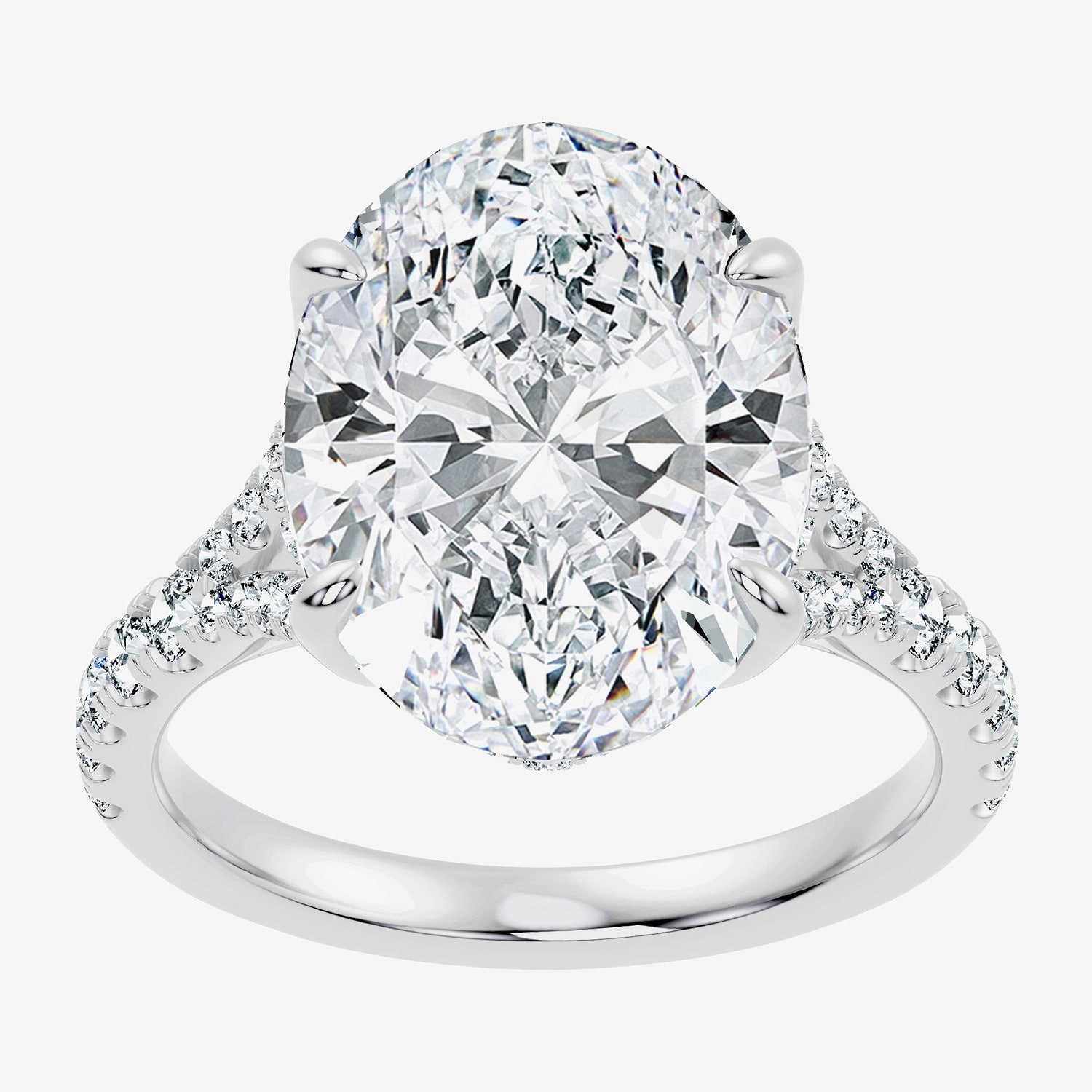 Signature By Modern Bride (F-G / Vs2 - Si1) Womens 8 1/2 Ct. T.W. Lab Grown White Diamond 14K Gold Oval Side Stone Engagement Ring