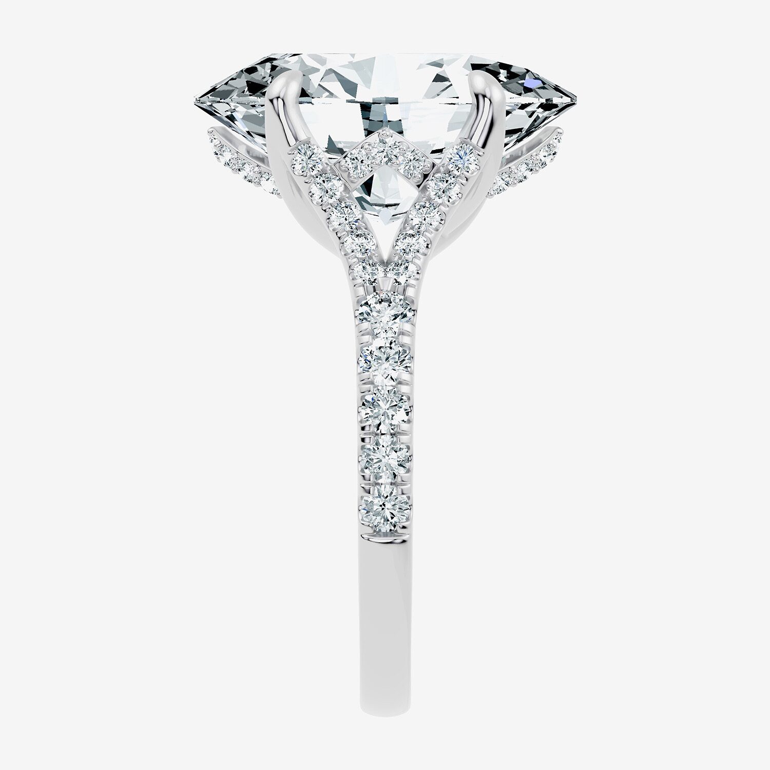 Signature By Modern Bride (F-G / Vs2 - Si1) Womens 8 1/2 Ct. T.W. Lab Grown White Diamond 14K Gold Oval Side Stone Engagement Ring
