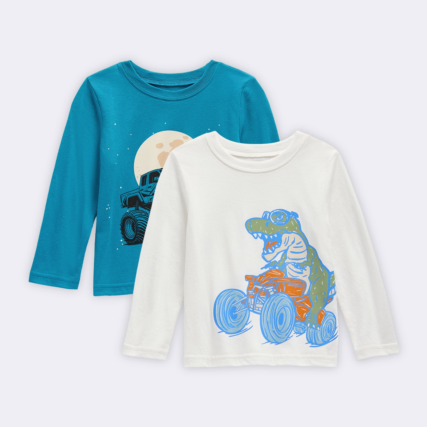 Okie Dokie Toddler & Little Boys Crew Neck Long Sleeve Classic Fit 2-pc. Graphic T-Shirt