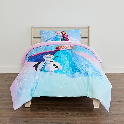 Disney Collection Sparkle Snowland Frozen Comforter, One Size, Blue