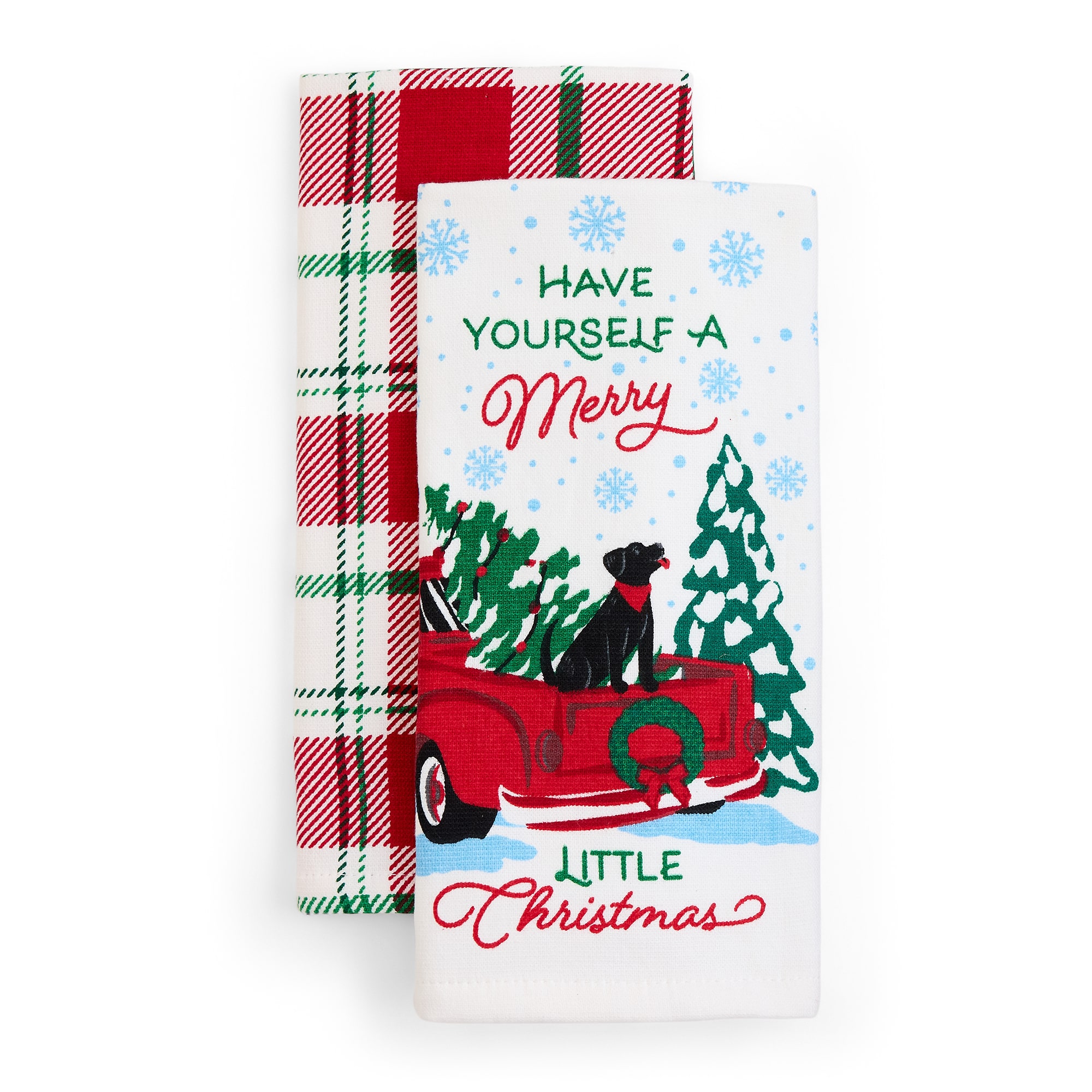 North Pole Trading Co. Red Truck  2-pc. Kitchen Towel Set