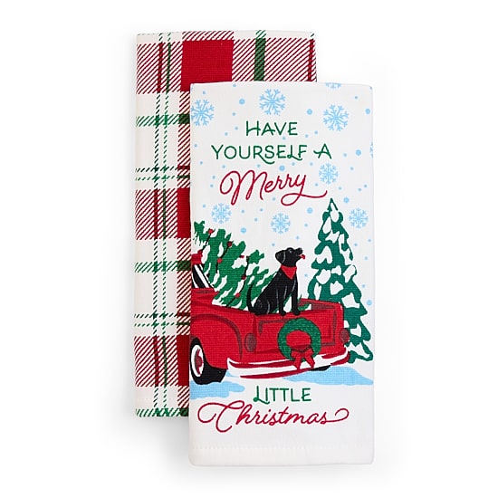 North Pole Trading Co. Red Truck  2-pc. Kitchen Towel Set
