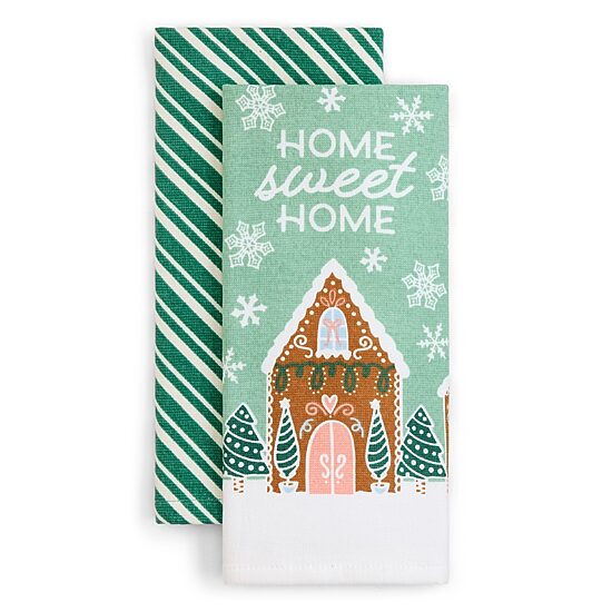 North Pole Trading Co. Home Sweet Gingerbread 2-pc. Kitchen Towel Set