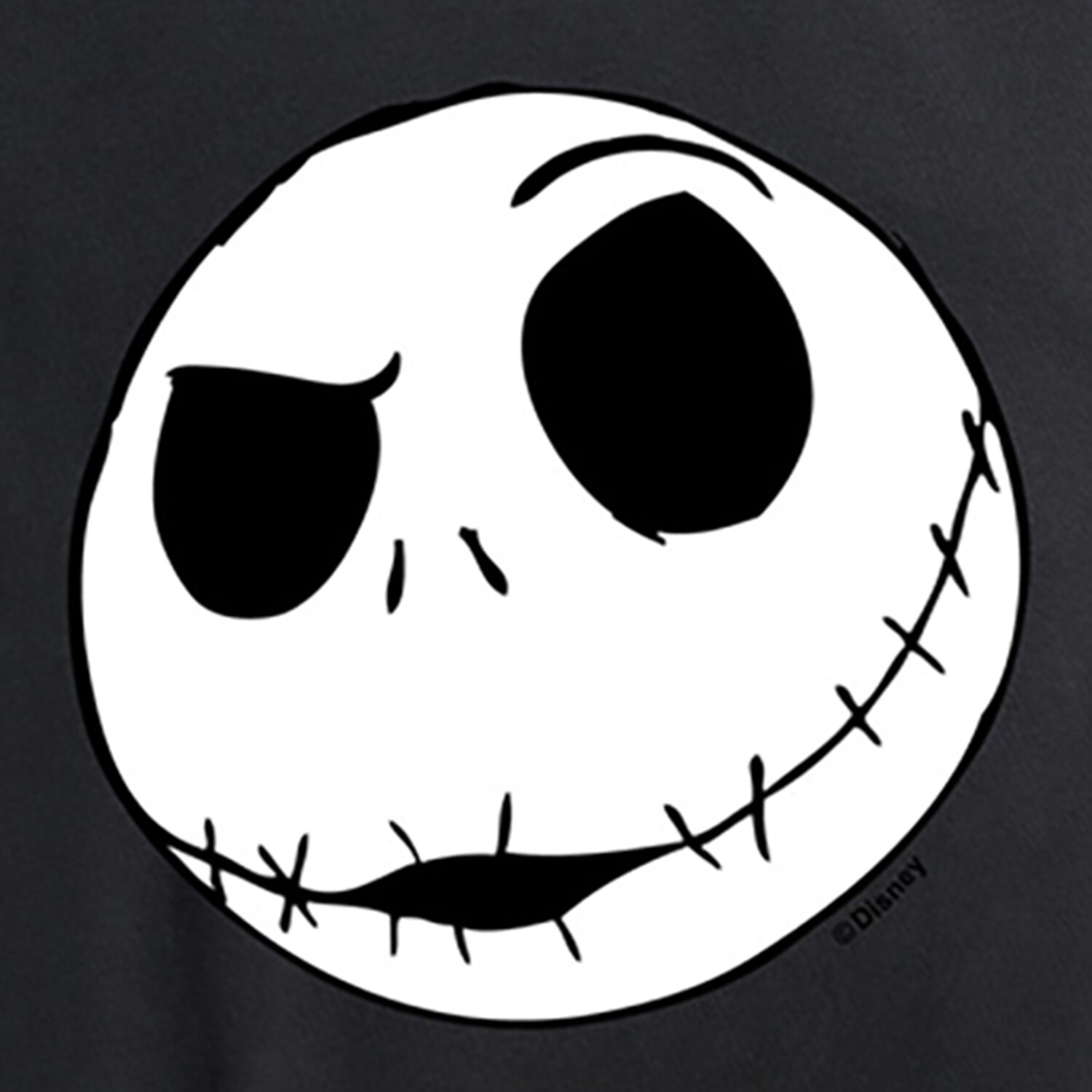 Jack Skellington Face Womens Crew Neck Short Sleeve Regular Fit Nightmare Before Christmas Graphic T-Shirt