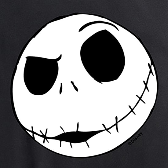 Jack Skellington Face Womens Crew Neck Short Sleeve Regular Fit Nightmare Before Christmas Graphic T-Shirt
