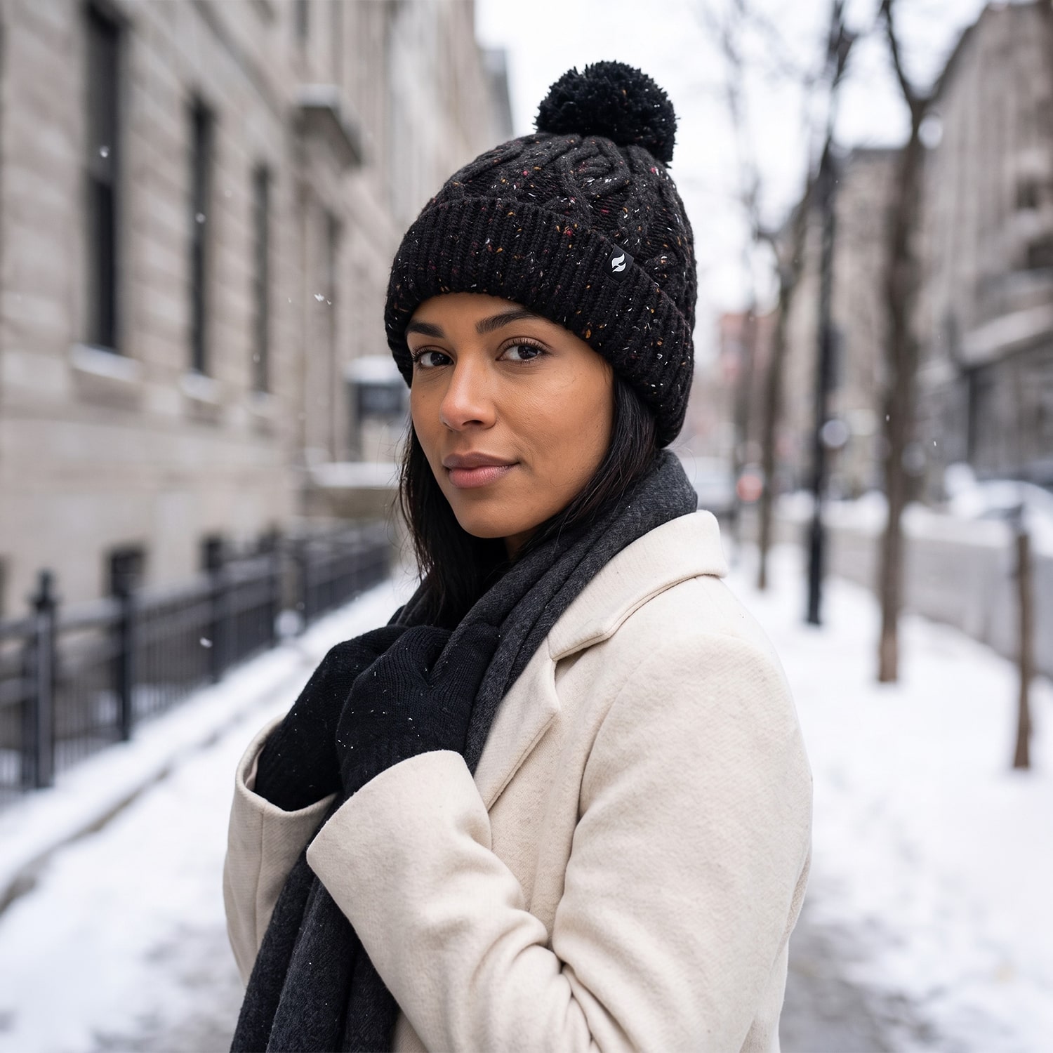 Heat Holders  Brita Cable Womens Pom Beanie