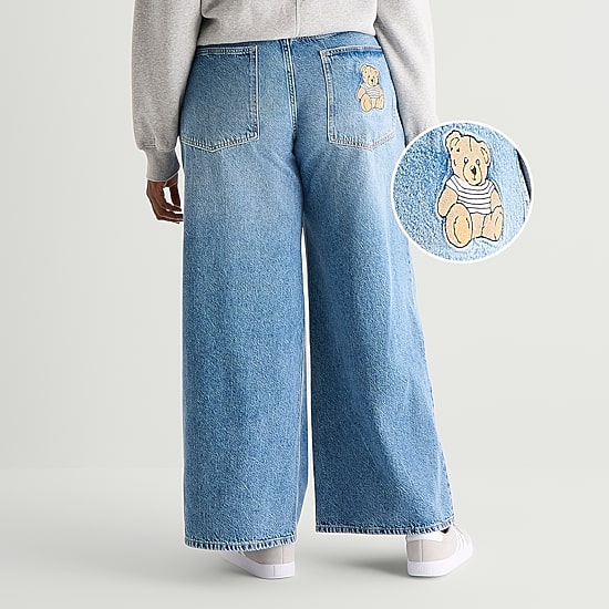 Arizona Womens Juniors Plus Low Rise Baggy Fit Jean